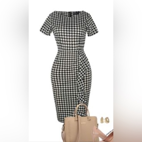 Bodycon houndstooth dress - Picture 5 of 16